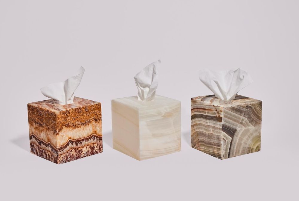 Decorative objects - The Anne tissue box - Red Onyx. - STUDIO GAÏA