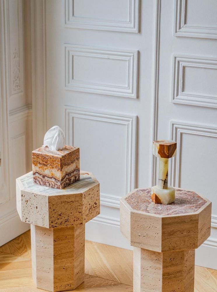 Decorative objects - The Anne tissue box - Red Onyx. - STUDIO GAÏA