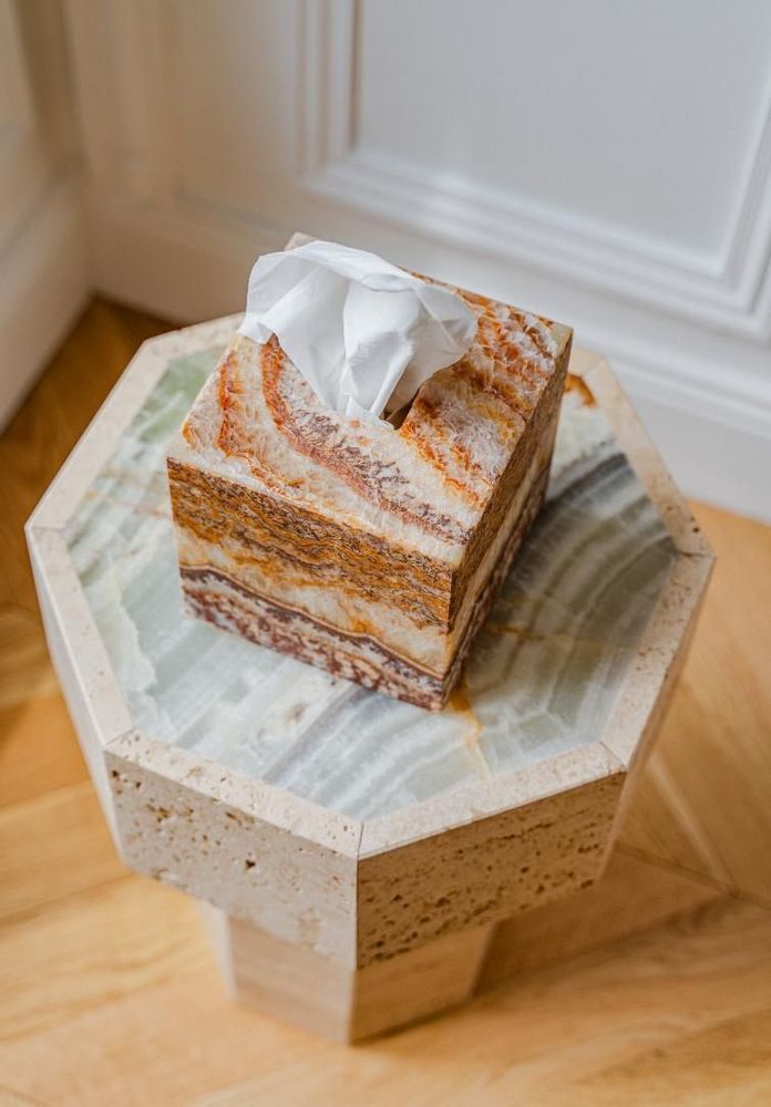 Decorative objects - The Anne tissue box - Red Onyx. - STUDIO GAÏA
