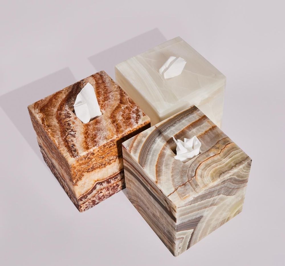 Objets de décoration - La boîte à mouchoir Anne - Onyx Vert - STUDIO GAÏA