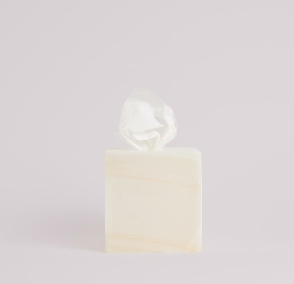 Objets de décoration - La boîte à mouchoir Anne - Onyx Blanc - STUDIO GAÏA