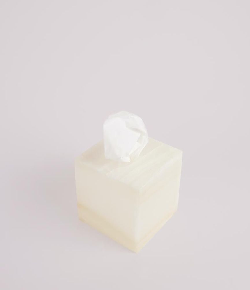 Objets de décoration - La boîte à mouchoir Anne - Onyx Blanc - STUDIO GAÏA
