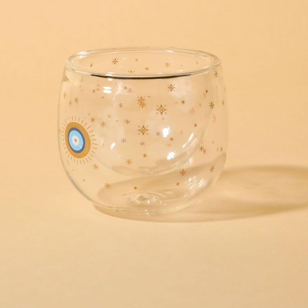 Glass - Evil Eye Double Wall Glass Mini Shot Glasses - SOKA DESIGN STUDIO TABLEWARE