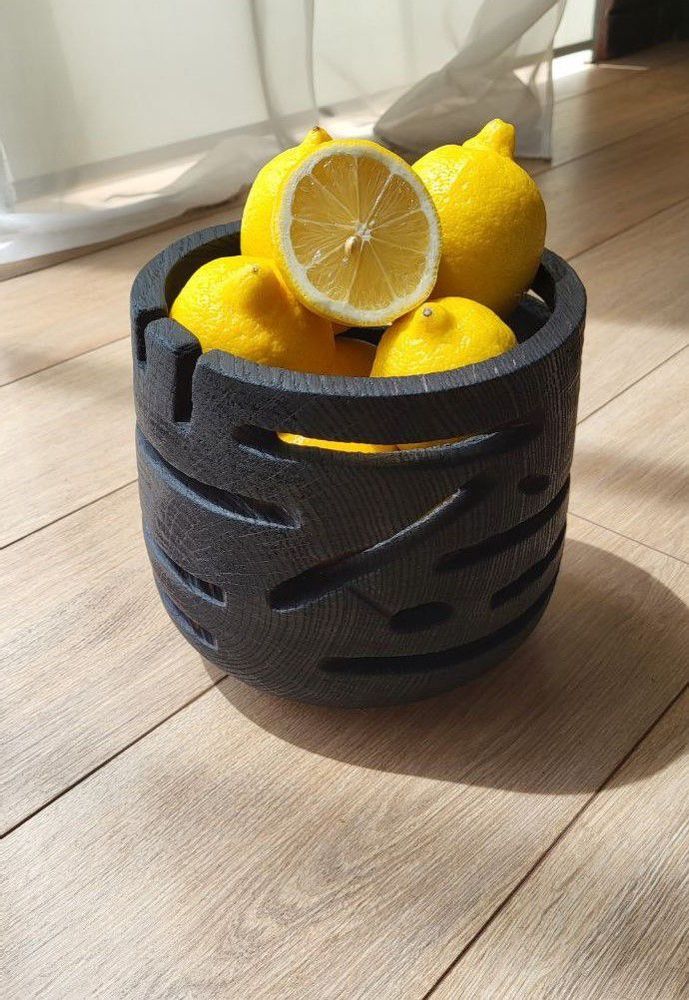 Vases - Vase décoratif en bois noir fait main - WOODENDREAMS