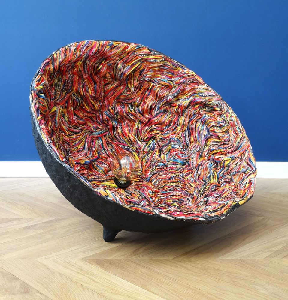 Pièces uniques - Lampe papier recyclé Collection GALILEO pièce unique - HELENE SIELLEZ