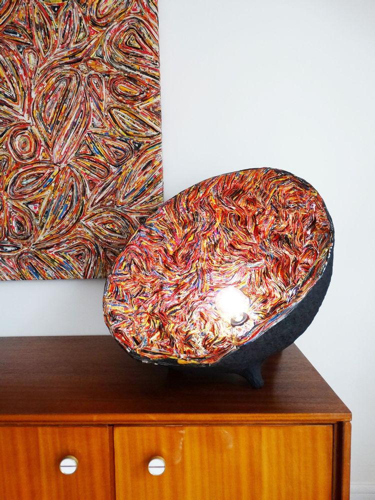 Pièces uniques - Lampe papier recyclé Collection GALILEO pièce unique - HELENE SIELLEZ