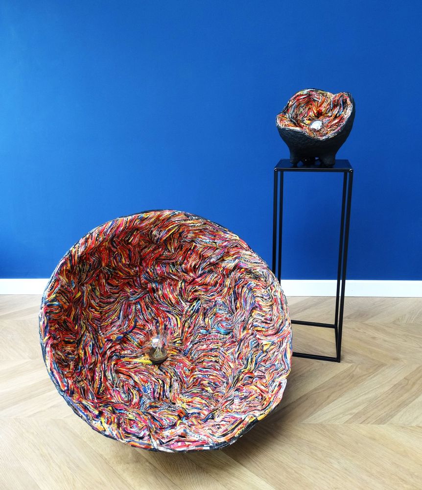 Pièces uniques - Lampe papier recyclé Collection GALILEO pièce unique - HELENE SIELLEZ