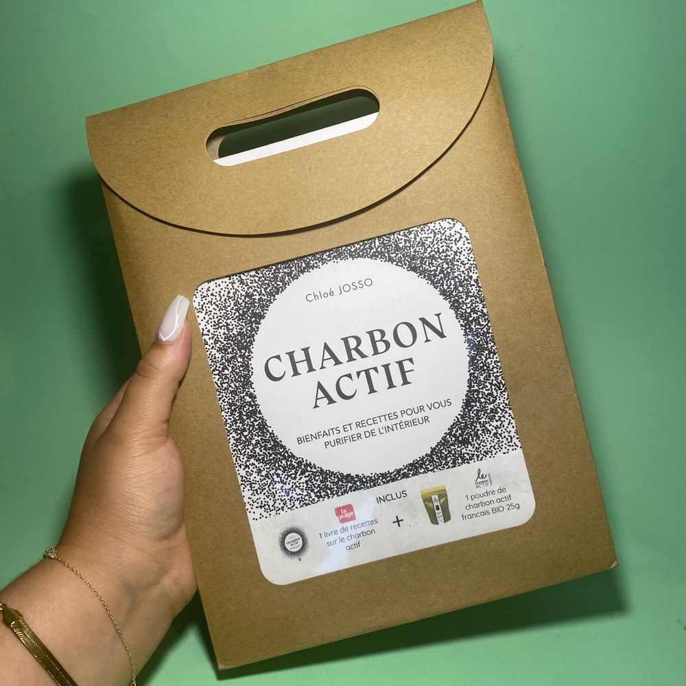 Cosmétiques - Coffret kit DIY livre de recettes et charbon végétal actif bio en poudre - LE CHARBON ACTIF FRANÇAIS