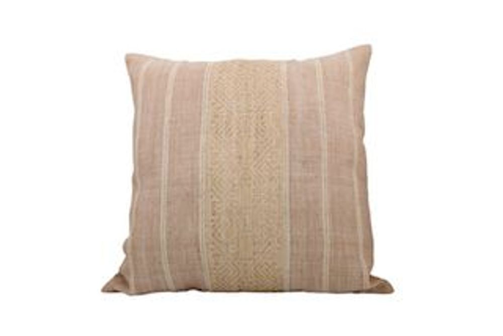 Coussins textile - Housse de coussin, coton et vigne | Motifs de fleurs de vigne de kudzu, taille : 50 x 50 cm - NIKONE HANDCRAFT, LAOS