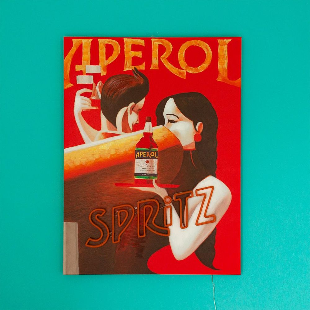 Paintings - 'Spritz' Wall Artwork with LED Neon - SMALL - LOCOMOCEAN