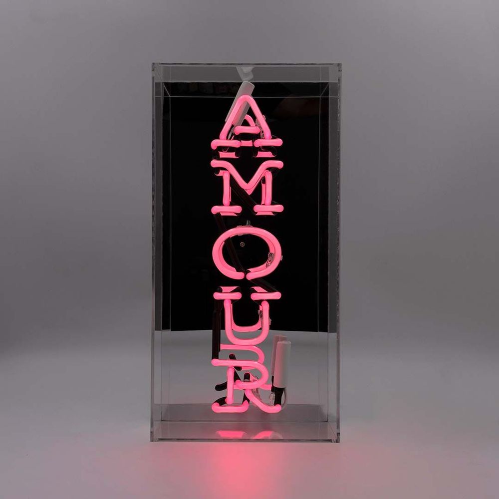 Lampes de bureau - BOÎTE À NÉON EN VERRE « AMOUR » - LOCOMOCEAN