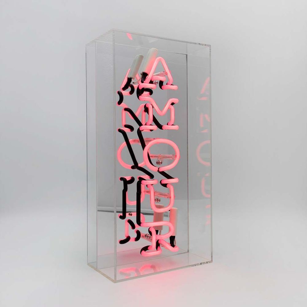 Lampes de bureau - BOÎTE À NÉON EN VERRE « AMOUR » - LOCOMOCEAN