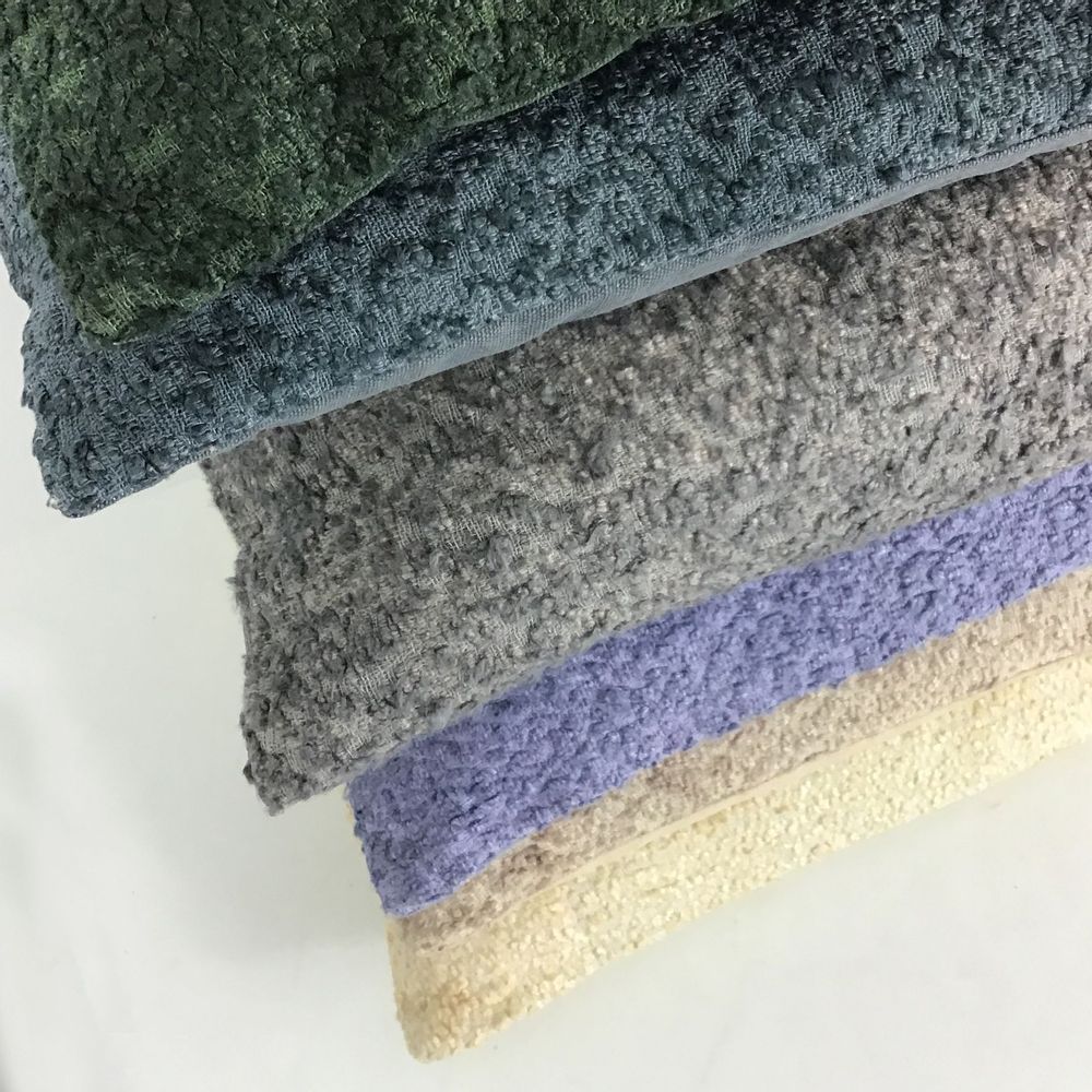 Cushions - Handmade Boucle Pillow in Smoky Blue - BELL ARTE