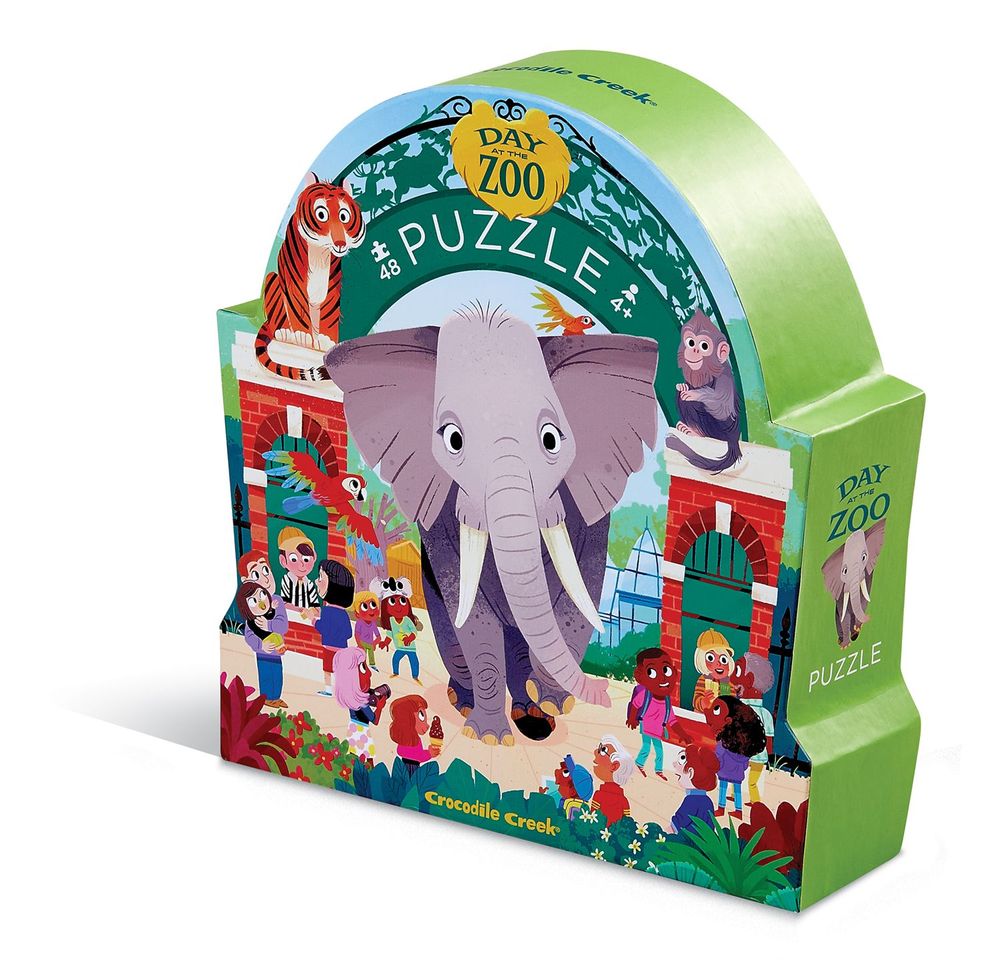 Jeux enfants - Crocodile Creek - Puzzle - Une journée au zoo - 48 pièces - TOOPIZ