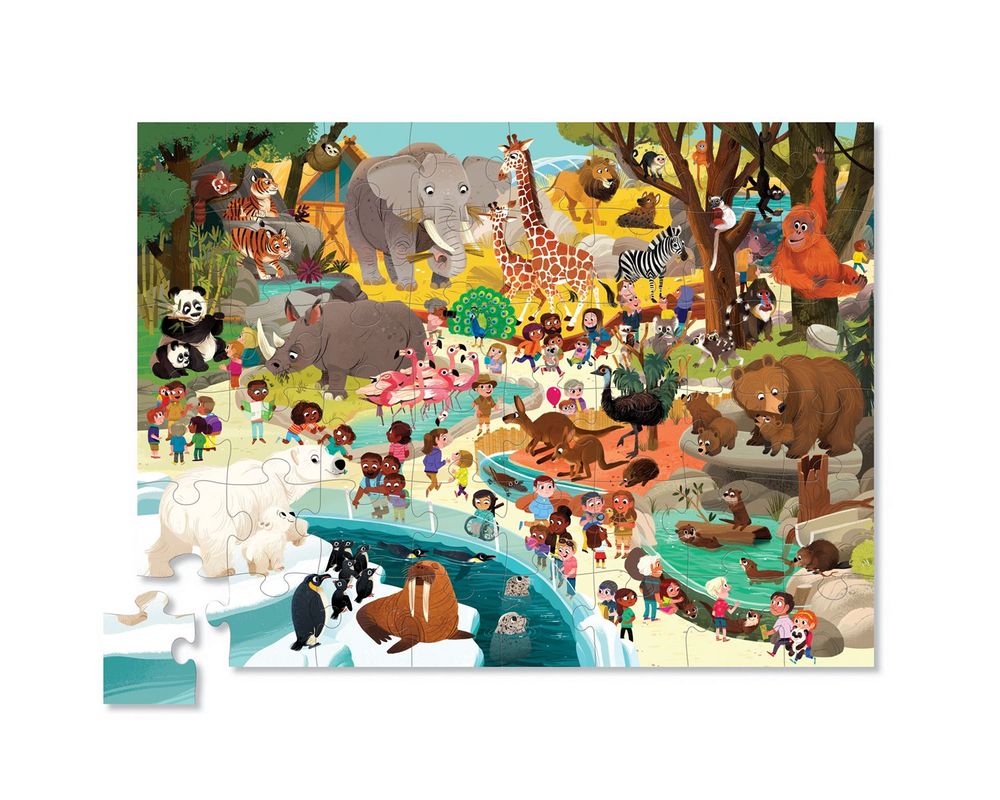 Jeux enfants - Crocodile Creek - Puzzle - Une journée au zoo - 48 pièces - TOOPIZ
