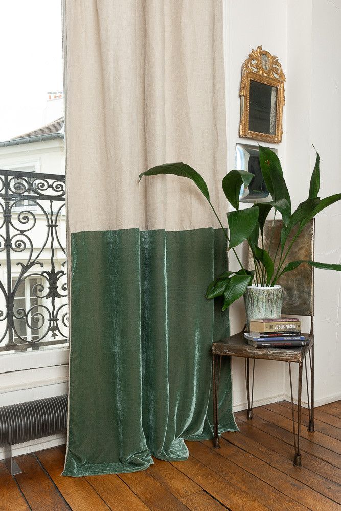 Rideaux et voilages - FORTUNA DUO Rideau 140x300 cm CELADON - EN FIL D'INDIENNE...