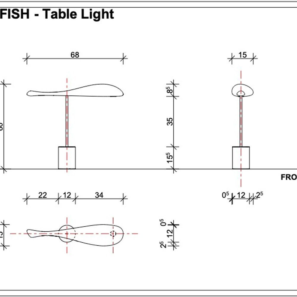 Table lamps - Flying Fish I Table Lamp I Copper - SOFTICATED