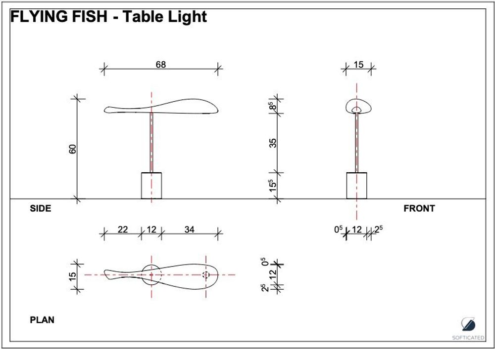 Table lamps - Flying Fish I Table Lamp I Black - SOFTICATED
