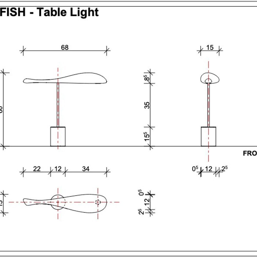 Table lamps - Flying Fish I Table Lamp I Gold - SOFTICATED