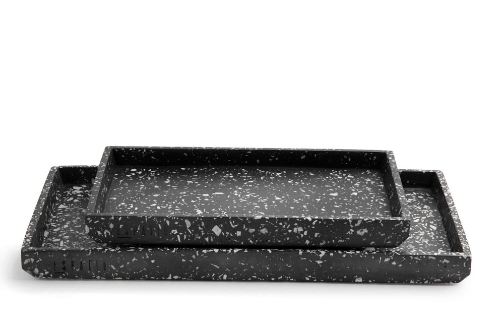 Trays - Rectangular Trays (Black Terrazzo) - ESPATIO