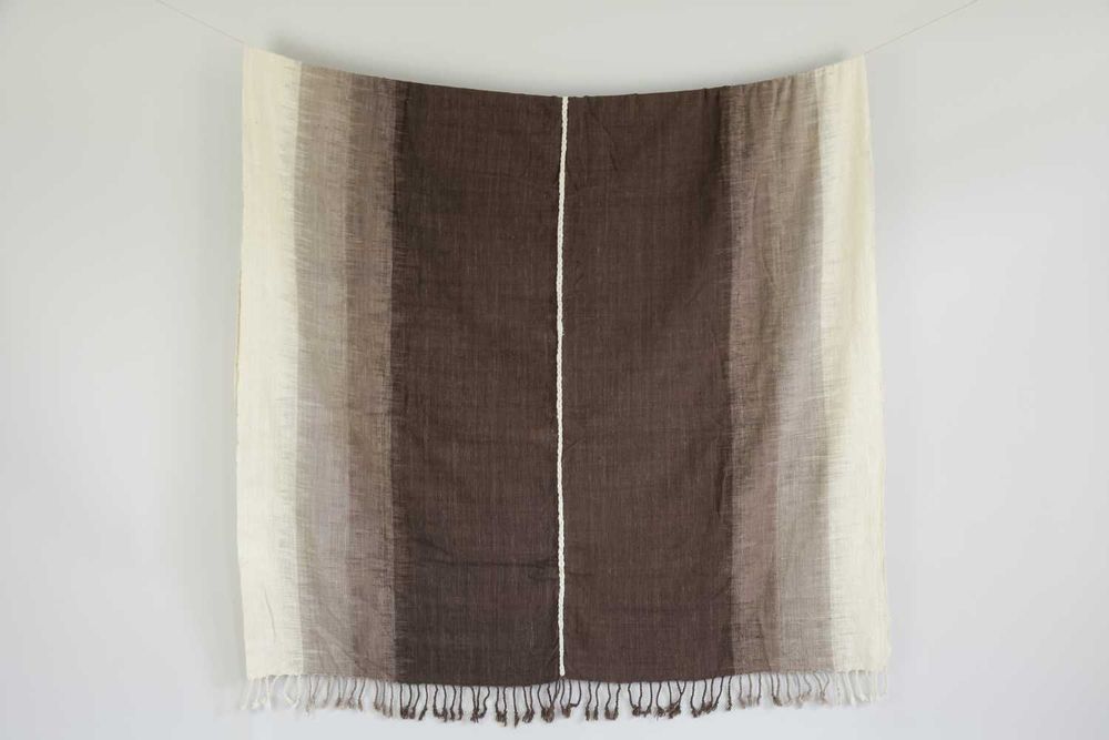 Homewear - Gradient Brown Ikat Cotton Throw - TAI BAAN CRAFTS