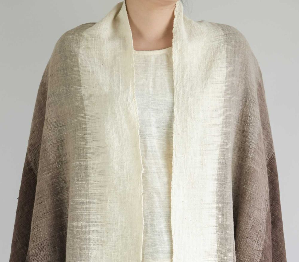 Homewear - Gradient Brown Ikat Cotton Throw - TAI BAAN CRAFTS