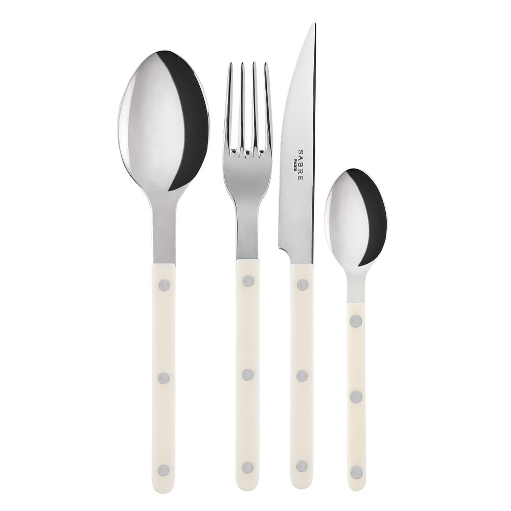 Ménagères - Set de 4 couverts de table - Bistrot, Ivoire - SABRE PARIS