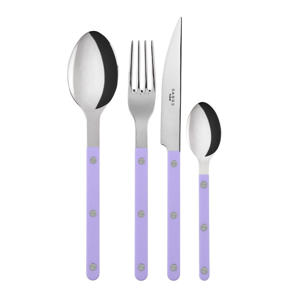 Ménagères - Set de 4 couverts de table - Bistrot, Lilas pastel - SABRE PARIS