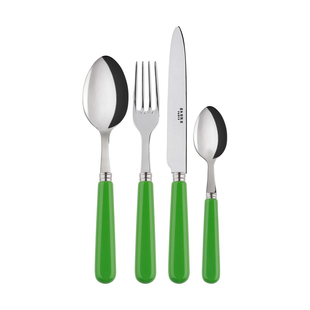 Ménagères - Set de 4 couverts de table - Pop uni, Vert Printemps - SABRE PARIS