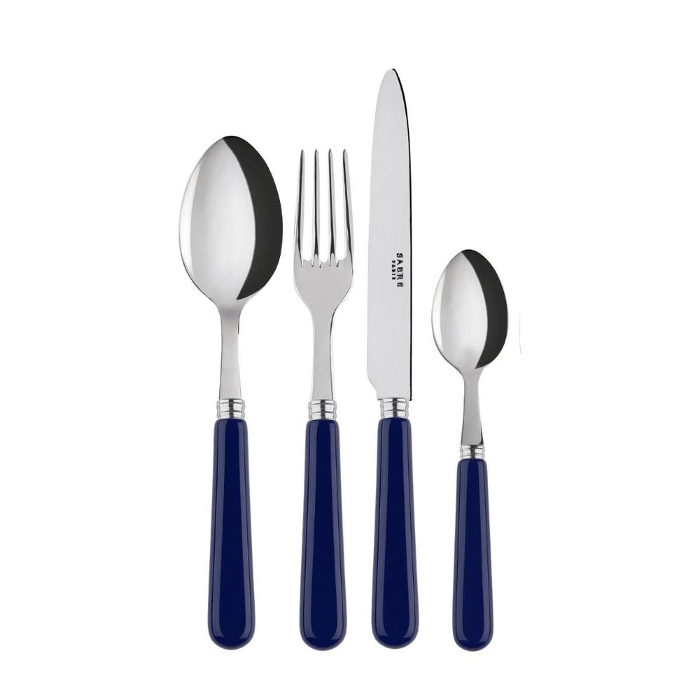 Ménagères - Set de 4 couverts de table - Pop, Bleu Marine - SABRE PARIS