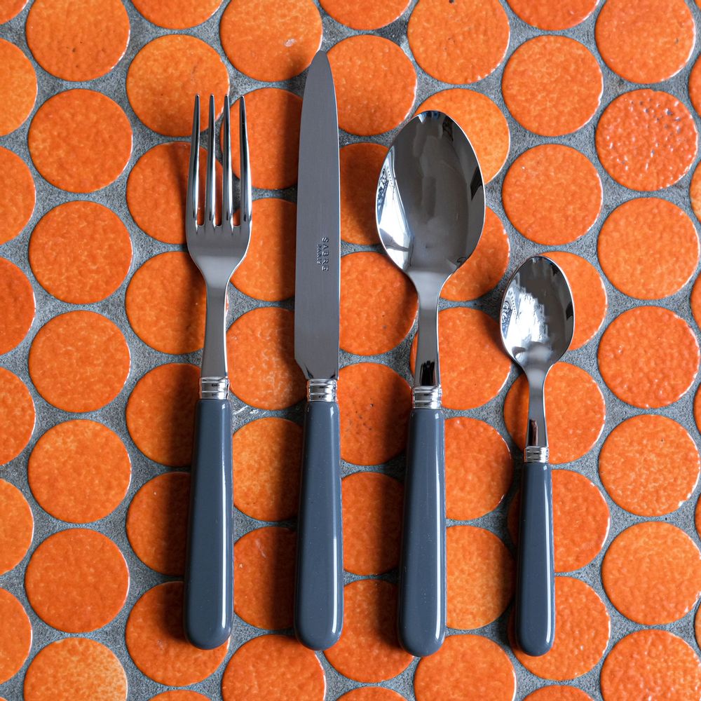 Flatware - 4 pieces cutlery set - Pop unis Dark Grey - SABRE PARIS