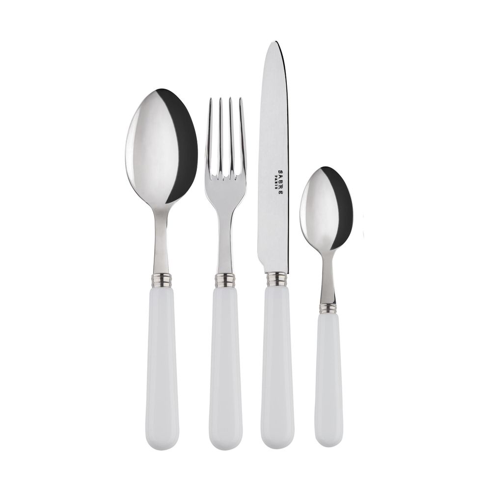 Ménagères - Set de 4 couverts de table - Pop, Blanc - SABRE PARIS