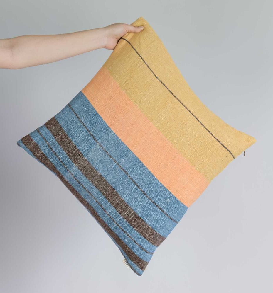 Fabric cushions - Beach Day Striped Cotton Cushion Cover - TAI BAAN CRAFTS