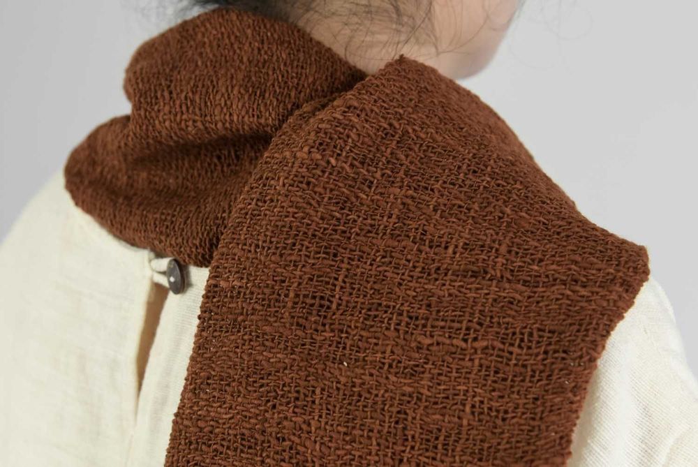 Scarves - Terracotta Narrow Cotton Scarf - TAI BAAN CRAFTS
