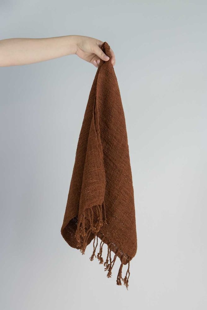 Scarves - Terracotta Narrow Cotton Scarf - TAI BAAN CRAFTS