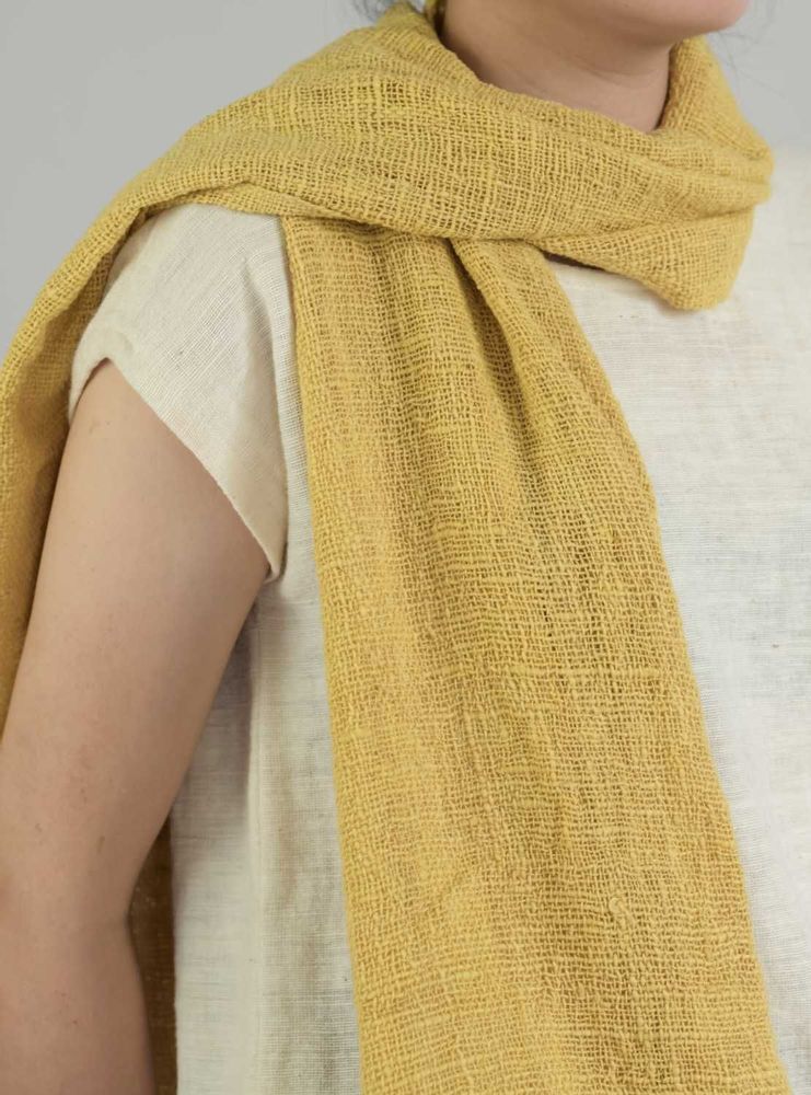 Foulards et écharpes - Écharpe étroite en coton jaune frais - TAI BAAN CRAFTS