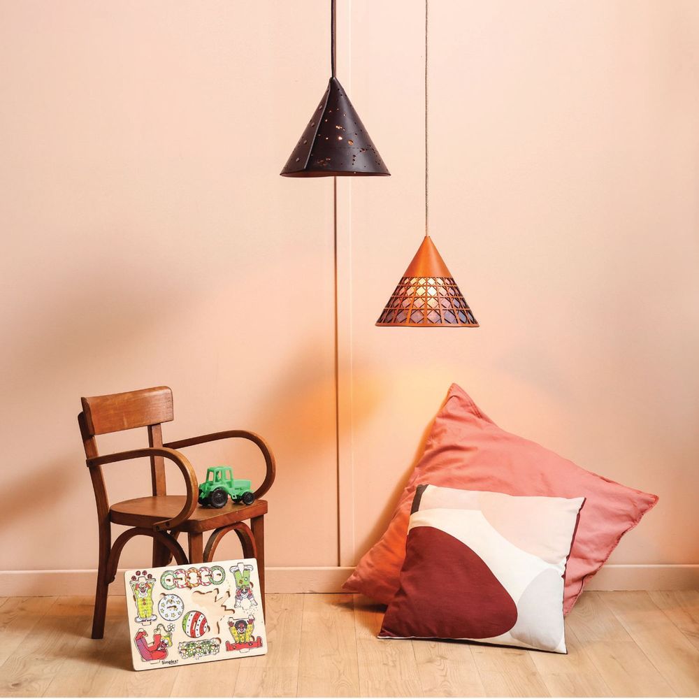 Objets design - BALADEUSE PAN - CUIR - suspension par câble et plafonnier - LULE STUDIO