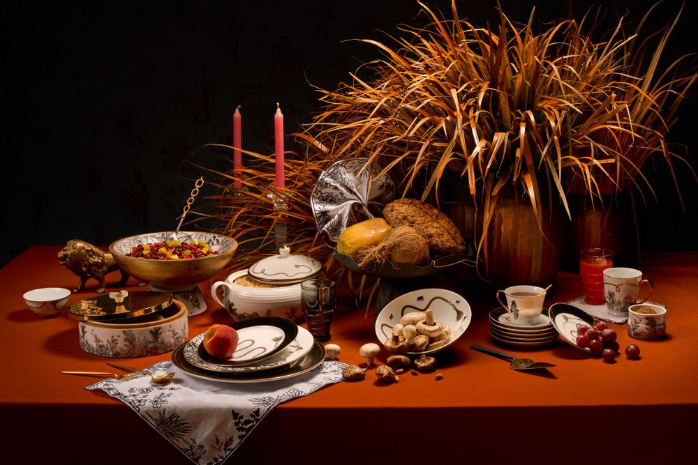 Bowls - SDS Tableware x Noritake Safari Printed Katori with 24K Gold - SOKA DESIGN STUDIO TABLEWARE