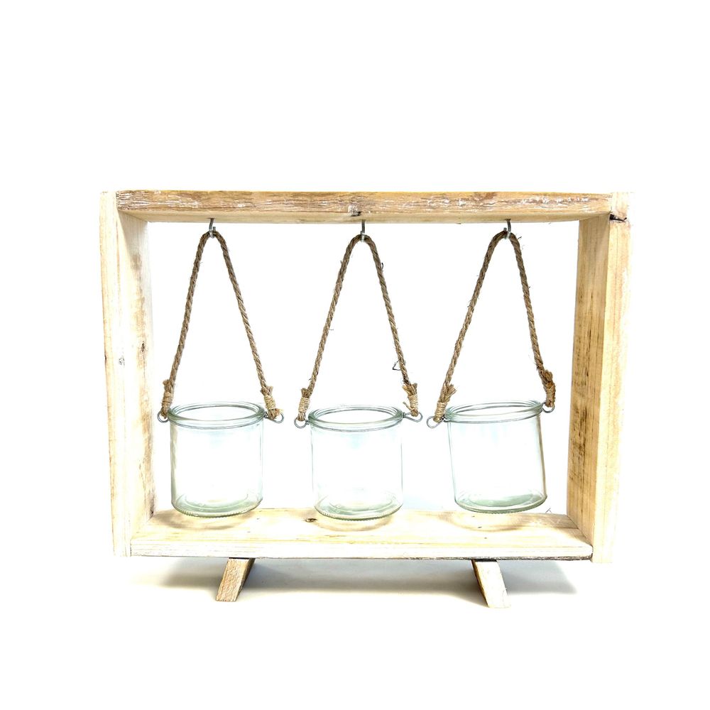Objets de décoration - Coeur/cadre en bois avec verre suspendu - HENDRIKS DECO BV