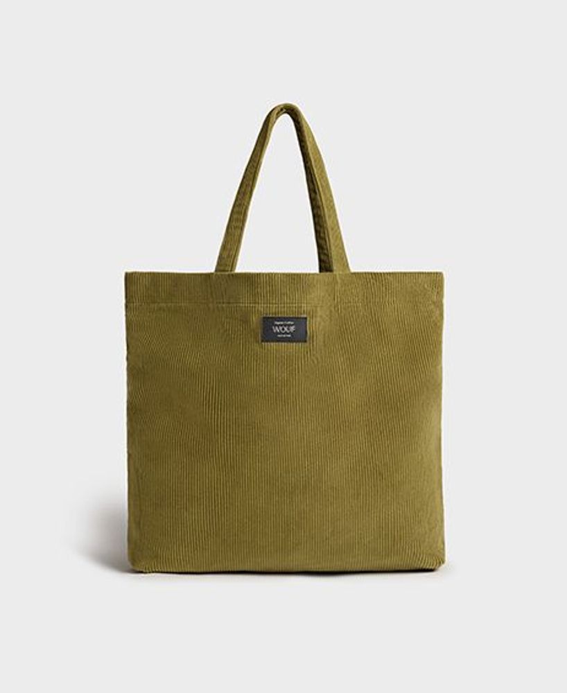 Travel accessories - Olive Corduroy Tote bag ♻️ - WOUF