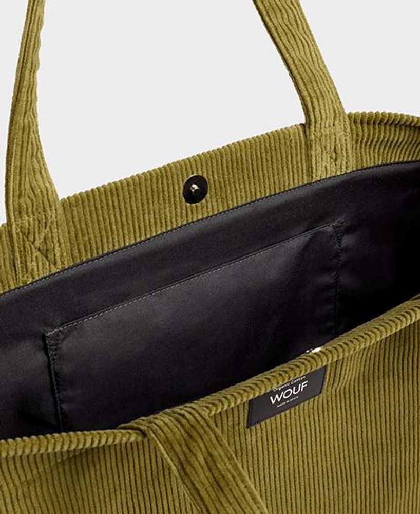 Travel accessories - Olive Corduroy Tote bag ♻️ - WOUF