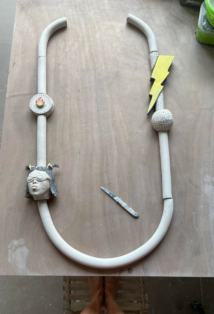 Ceramic - house necklace in ceramic - MELANIE BROGLIO