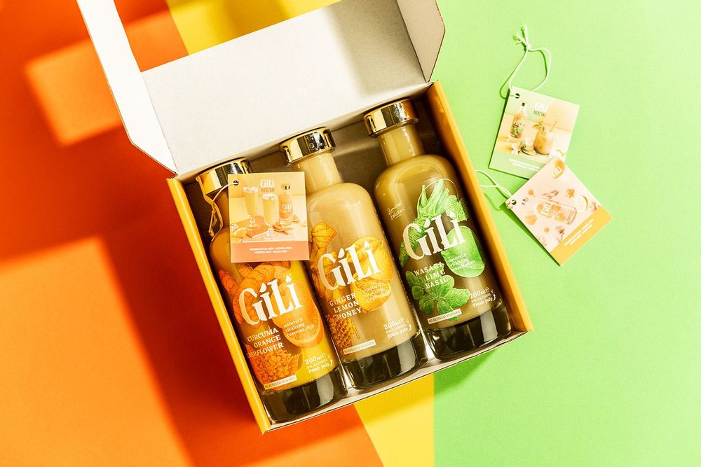 Caskets and boxes - GILI DISCOVERY PACK GINGER-TURMERIC-WASABI 3x200ml - GILI