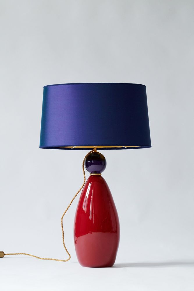 Lampes de table - Style Murano rouge et violet - MARINA BLANCA