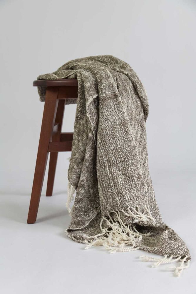 Table linen - Dark Brown Two-tone Cotton Wrap - TAI BAAN CRAFTS