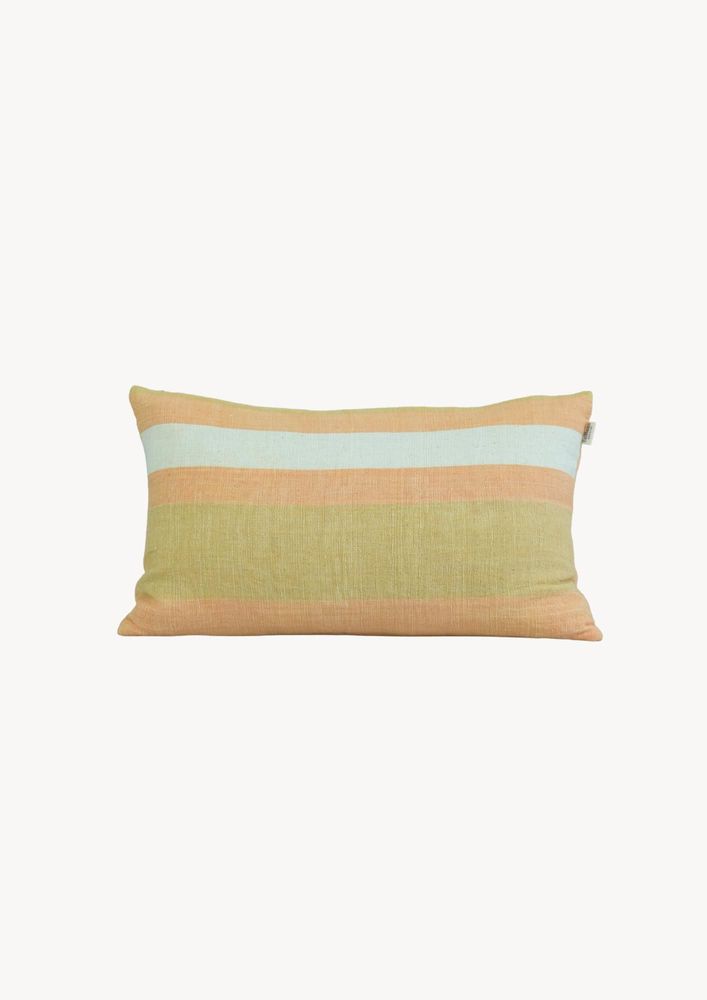 Fabric cushions - Fading Salmon Striped Cotton Cushion Cover - TAI BAAN CRAFTS