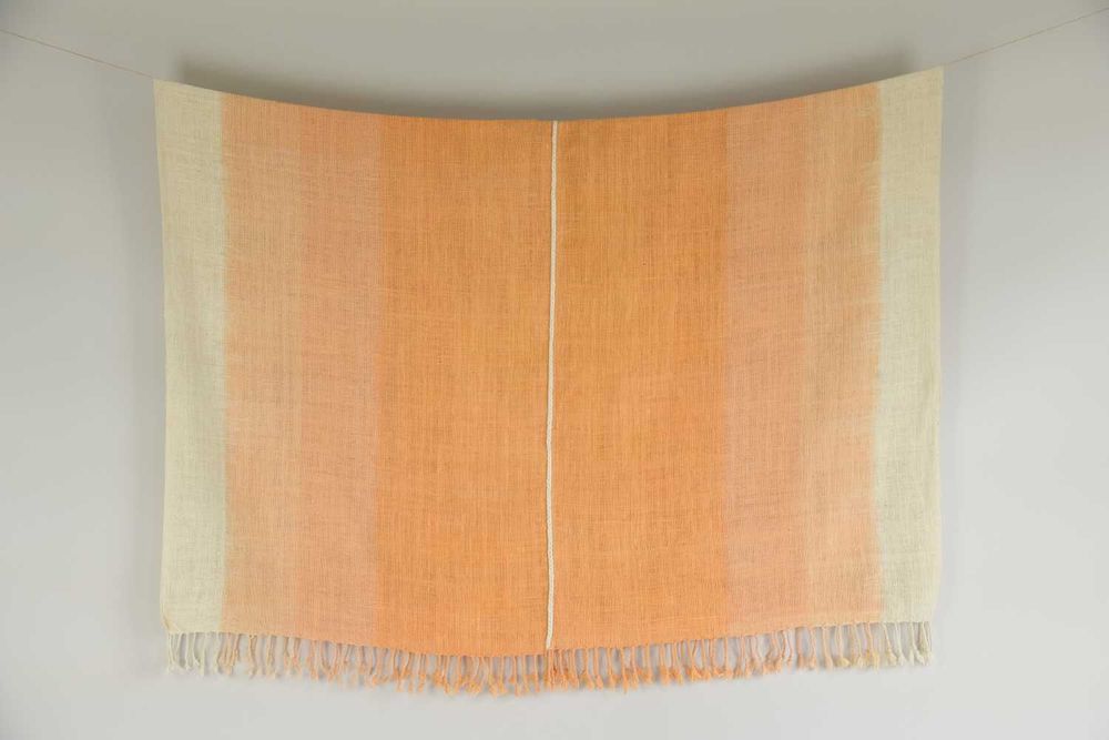 Throw blankets - Gradient Salmon Ikat Cotton Throw - TAI BAAN CRAFTS