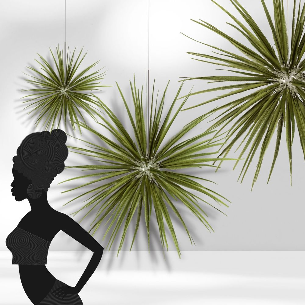 Hanging lights - MON TRUC EN PLUMES Feather Pendant lamp Suspension. " Pheasant\" - MURIEL UGHETTO