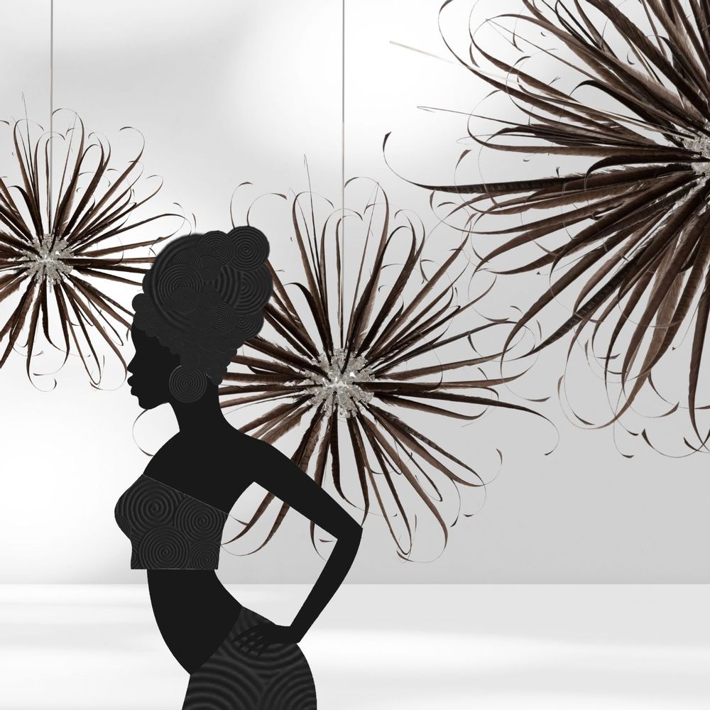 Hanging lights - MON TRUC EN PLUMES Feather Pendant lamp" Cutting Pheasant " - MURIEL UGHETTO