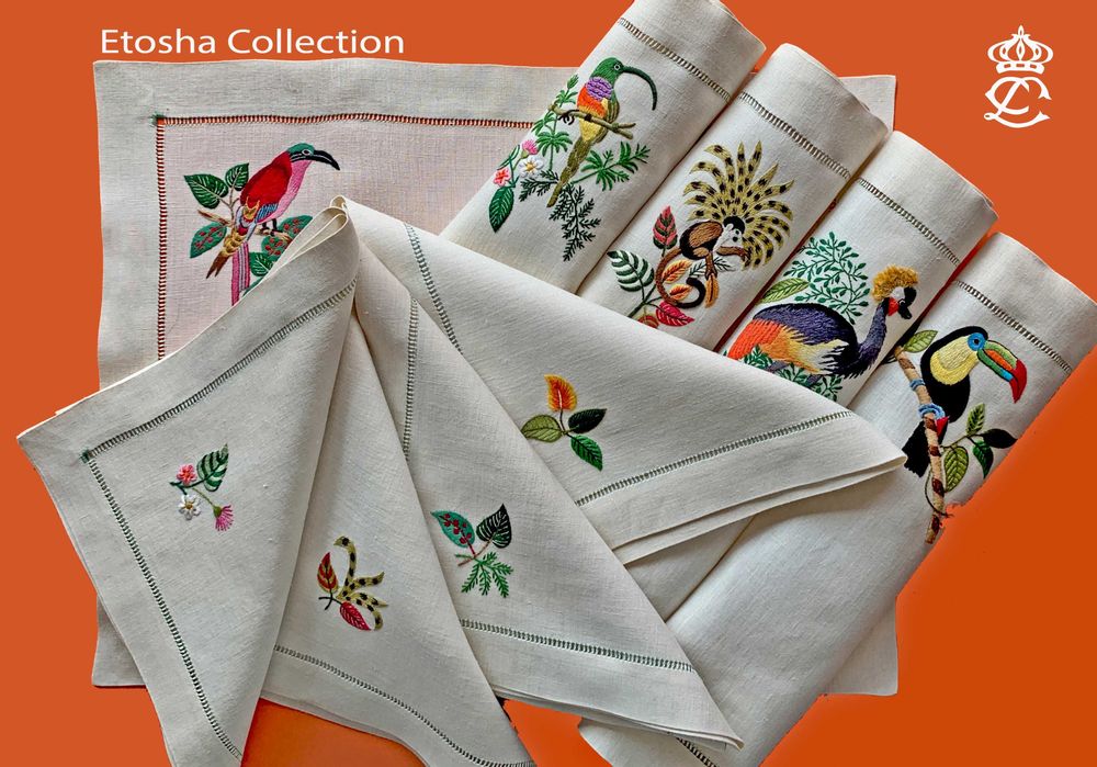 Table linen - When needlepainting is an art - LINHO DO CASTELO - LIN DE CHATEAU